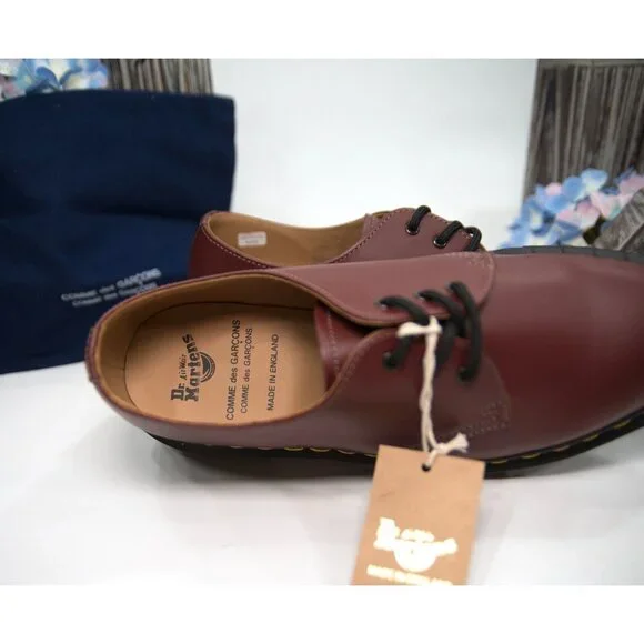 Dr. Martens Comme Des Garcons Cherry Lux Nappa Leather Oxford Shoes Size 9 NIB - Picture 3 of 9